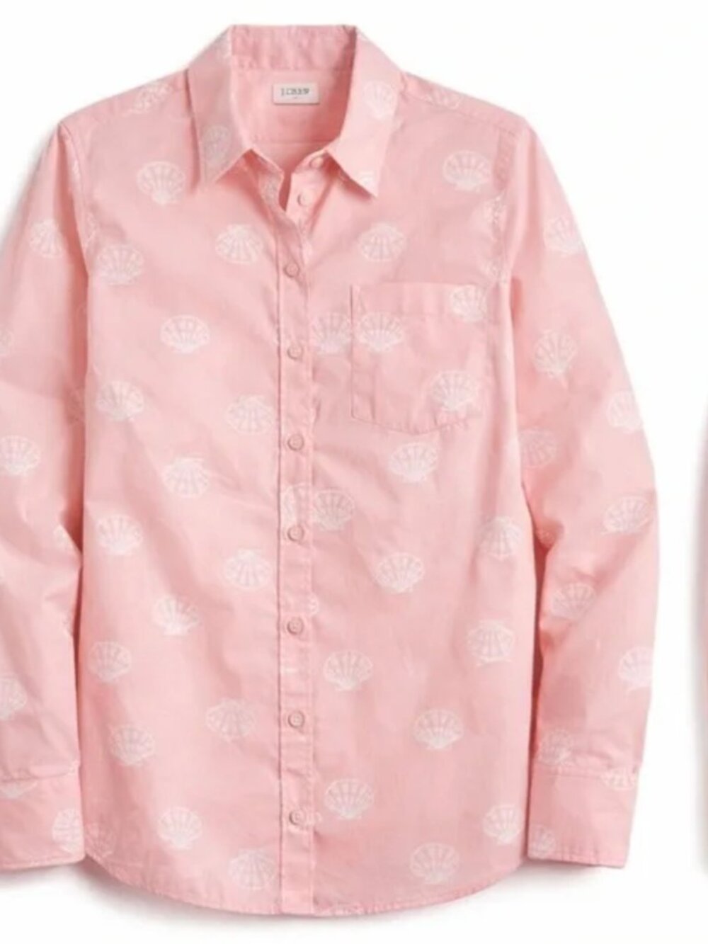 J. Crew Sea Shell Print 100% cotton button down shirt coastal Beach Extra Large - Picture 8 of 10